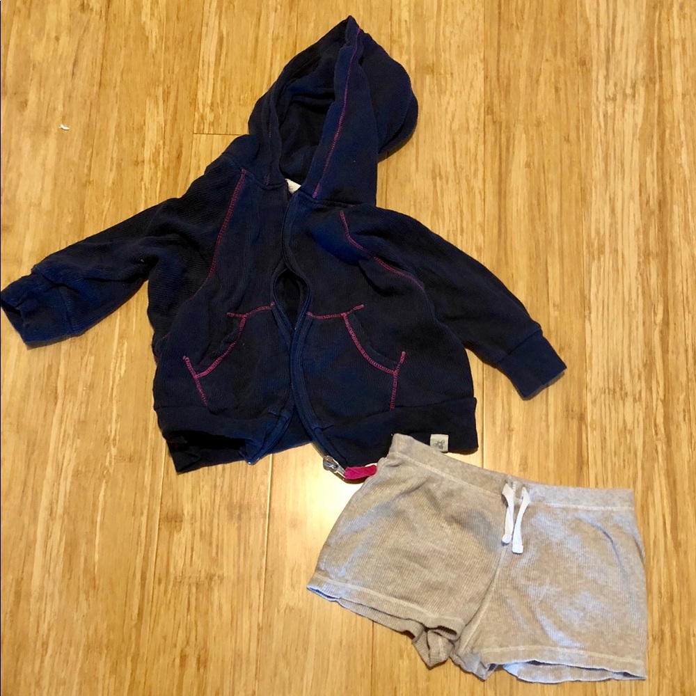 Burt’s Bees Baby Organic Cotton Hoodie & Shorts,2T